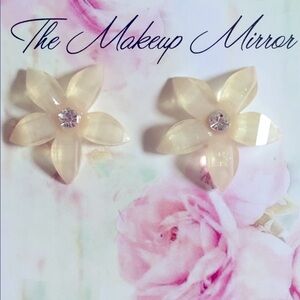 Flower Earrings with Crystal Center